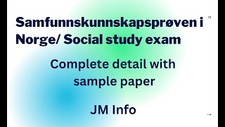 Samfunnskunnskapsprøven  Statsborgerprøven  Social study exam with sample paper  Norway [upl. by Neffets51]