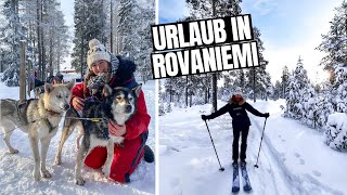 Der ULTIMATIVE URLAUB in Rovaniemi Finnland  Rentier amp Huskytour Skiwanderung Lagerfeuer Sauna [upl. by Scully]