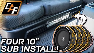 Four 10quot Subwoofers INSTALLED UNDERSEAT in truck  Awesome bass [upl. by Airrej]