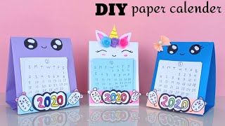 How to make a 2020 desk calendar  diy calendar paper Mini calendar paper crafts for school  DIY [upl. by Ayital156]