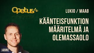 Käänteisfunktion määritelmä ja olemassaolo [upl. by Lindy]