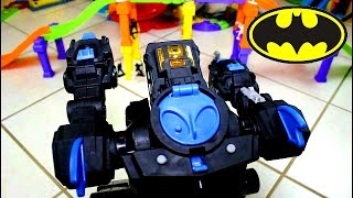 Imaginext Bat Bot Rescues Smart Wheel City Batman vs Ninjas Imaginext RC Transforming Bat Bot [upl. by Gnohc]