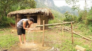 Primitive technology Irrigation Water supply by bamboo tube for farming and living [upl. by Taima]