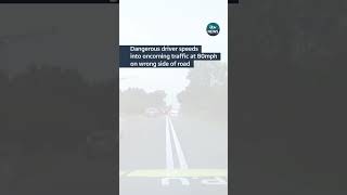 Dangerous driver speeds into oncoming traffic at 80mph on wrong side of road itvnews shorts [upl. by Gierc]