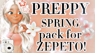 spring preppy pack in zepeto  preppy  outfit inspo  pfp ideas  post ideas  ZEPETO [upl. by Laenaj484]