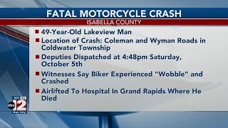 49yearold motorcyclist dies after wobble in Isabella County [upl. by Possing]