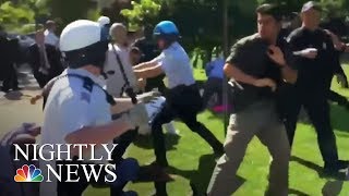 Disturbing Videos Show Turkish Presidents Guards Beating Protesters In DC  NBC Nightly News [upl. by Arahsat]