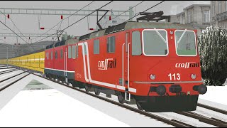 Open Rails SBB Postzug bei Schnee und Nebel [upl. by Slyke]