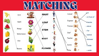 Matching Colours  Matching Prepositions  Matching game [upl. by Lynde]