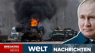 KRIEG in der UKRAINE Erneut heftige Explosionen in Kiew und Charkiw  WELT Newsstream [upl. by Ellevel386]