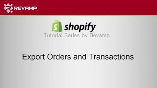 How to Export Orders and Transactions in Shopify [upl. by Naujat667]