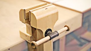 How To Make Bench Vise  DiY Bench Vise Using Hand Tools [upl. by Erotavlas]