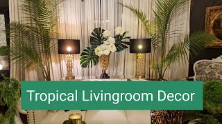 Tropical Living Room Decor  Summer Decorate With Me  Tropical interior Design [upl. by Roxanna]