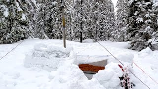 Winter Camping In Snow Shelter During A Storm [upl. by Damali667]