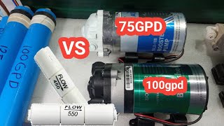 WHICH RO PUMP 75GPD OR 100GPD BETTER TO USE IN WATER FILTER FRRO PUMP VS RO MEMBRANE PRICE [upl. by Shyamal834]