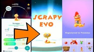 Pokemon Go Scraggy Evolution Into Scrafty [upl. by Olimpia]