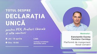 Webinar LIVE  Totul despre Declaratia Unica 2024 [upl. by Chamberlin]