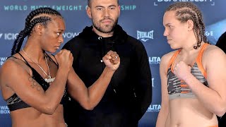 Claressa Shields vs Ema Kozin • FULL WEIGH IN amp FINAL FACE OFF  Sky Sports Boxing [upl. by Macri]