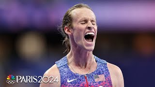 Team USAs Cole Hocker sneaks past the 1500m Olympic and world champions to take the gold medal [upl. by Hal784]