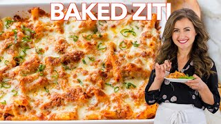 Baked ZITI Recipe  Easy PASTA CASSEROLE [upl. by Darken489]