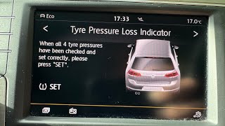 VW Golf TPMS Reset Tyre Pressure Loss Indicator MK7 2016 [upl. by Dunson543]