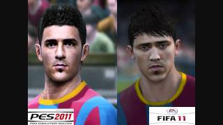 PES 2011 vs FIFA 11 Face Comparison FC Barcelona [upl. by Bill]