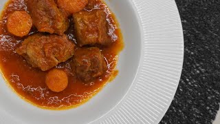 Μοσχάρι κοκκινιστό  Traditional greek beef stew in tomato sauce  Greek Cooking by Katerina [upl. by Gomer]