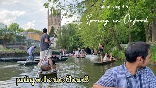 silent vlog 35 Spring in Oxford Punting on the River Cherwell [upl. by Dreddy]