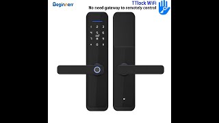 TTlock wifi smart door lock NO need gateway to remotely control [upl. by Adine]