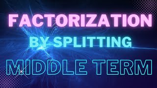 Factorization by splitting middle MIDDLE TERM [upl. by Annol]