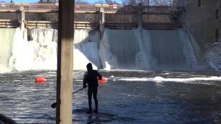 Winter Paddle Boarder  the Barton Dam [upl. by Nawk]