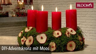 Adventskranz mit Moos  Weihnachtsdeko  christmas decoration  BLOOM’s Floristik [upl. by Monda]