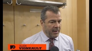 Postgame 311 Hear from Flyers coach Vigneault following win over NYR [upl. by Rufe]