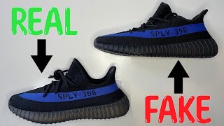 REAL VS FAKE ADIDAS YEEZY BOOST 350 V2 DAZZLING BLUE SNEAKERS [upl. by Launame]