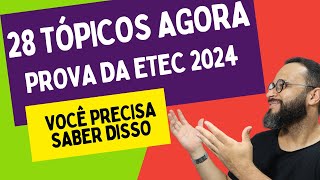 🔥Saiba Agora os 28 Tópicos Básico para o Vestibulinho Etec 2024🔥Curso Básico Descomplica Etec [upl. by Venice]