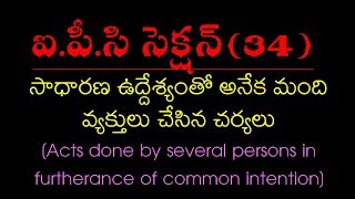 IPC SECTION 34 in Telugu [upl. by Notsehc799]