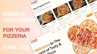 Responsive Website for Pizzeria  HTML And CSS  CSS Website Design Idea [upl. by Yevad]