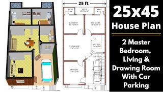 25x45 House Plan  25x45 Vastu Plan  25x45 Ghar Ka Naksha  25x45 House Design [upl. by Adnomar]