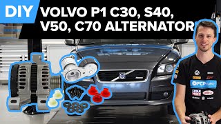 Volvo C30 Alternator amp Serpentine Belt Replacement DIY C30 S40 C70 V50 [upl. by Sillaw]