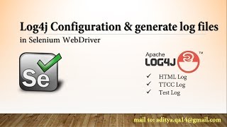 How to Generate log files using Log4j in Selenium WebDriver [upl. by Antin]