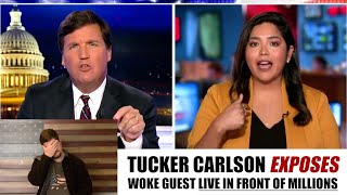 Tucker Carlson EXPOSES woke guests deep secret live in front of millions [upl. by Ueihtam395]