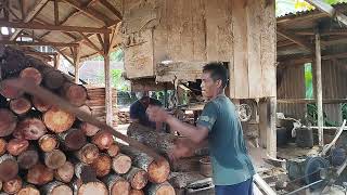 Beginilah wujud kayu mahoni yg sebenarnya di sawmill [upl. by Eillib]