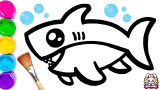 How to Draw Shark for Kids  Super Easy Way  DrawWithBunny [upl. by Aikit]