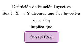 Definición de Función Inyectiva y Ejemplos Curso de Álgebra Superior [upl. by Tecla]