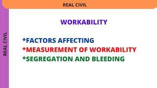 workability  factors affecting workability  segregation and bleeding [upl. by Noizneb849]