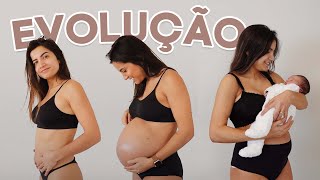 Evolução da barriga na gravidez  9 meses em 3 minutos 🤰🏽 [upl. by Eislel]