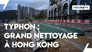 Grand nettoyage à HONG KONG après le passage du typhon MANGKHUT [upl. by Massingill]