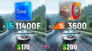 Core i5 11400F vs Ryzen 5 3600  Test in 10 Games [upl. by Ahsied]