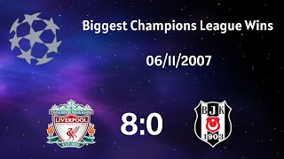 Liverpool vs Beşiktaş 06112007Biggest Champions League wins [upl. by Anitnauq]