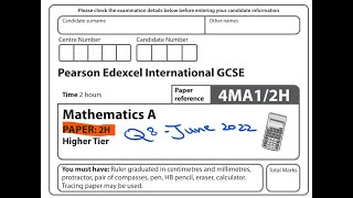 Ratio Q8 4MA12H June 2022 Pearson Edexcel walkthrough [upl. by Speroni]